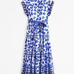 Abercrombie and Fitch blue and white print dress